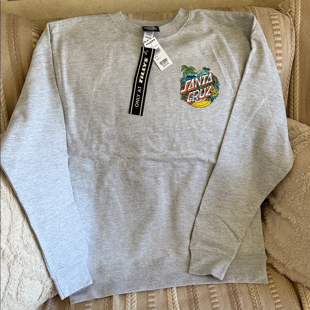 Santa Cruz Skateboards Heather Gray Crewneck Sweater